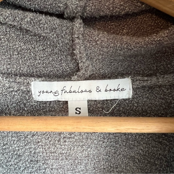 YOUNG FABULOUS & BROKE soft cozy hoodie in size small with kangaroo pocket - Picture 2 of 5